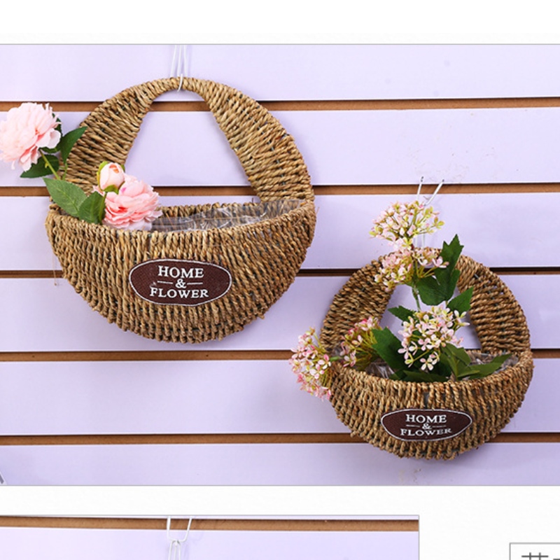 Комплект от 3 кошници за цветя с морска трева за дома