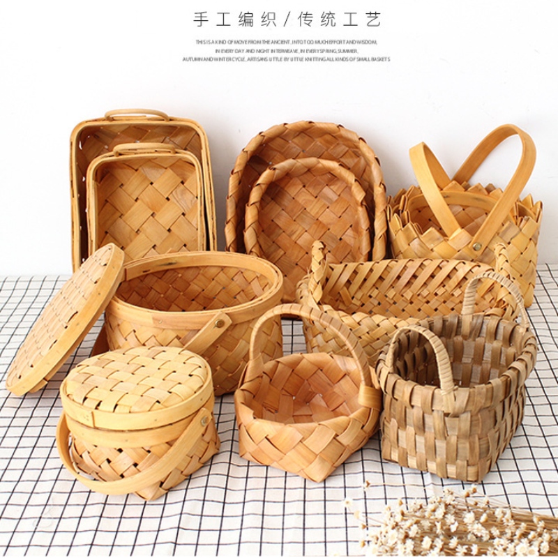 Дом Decor Wooden Woven Basket